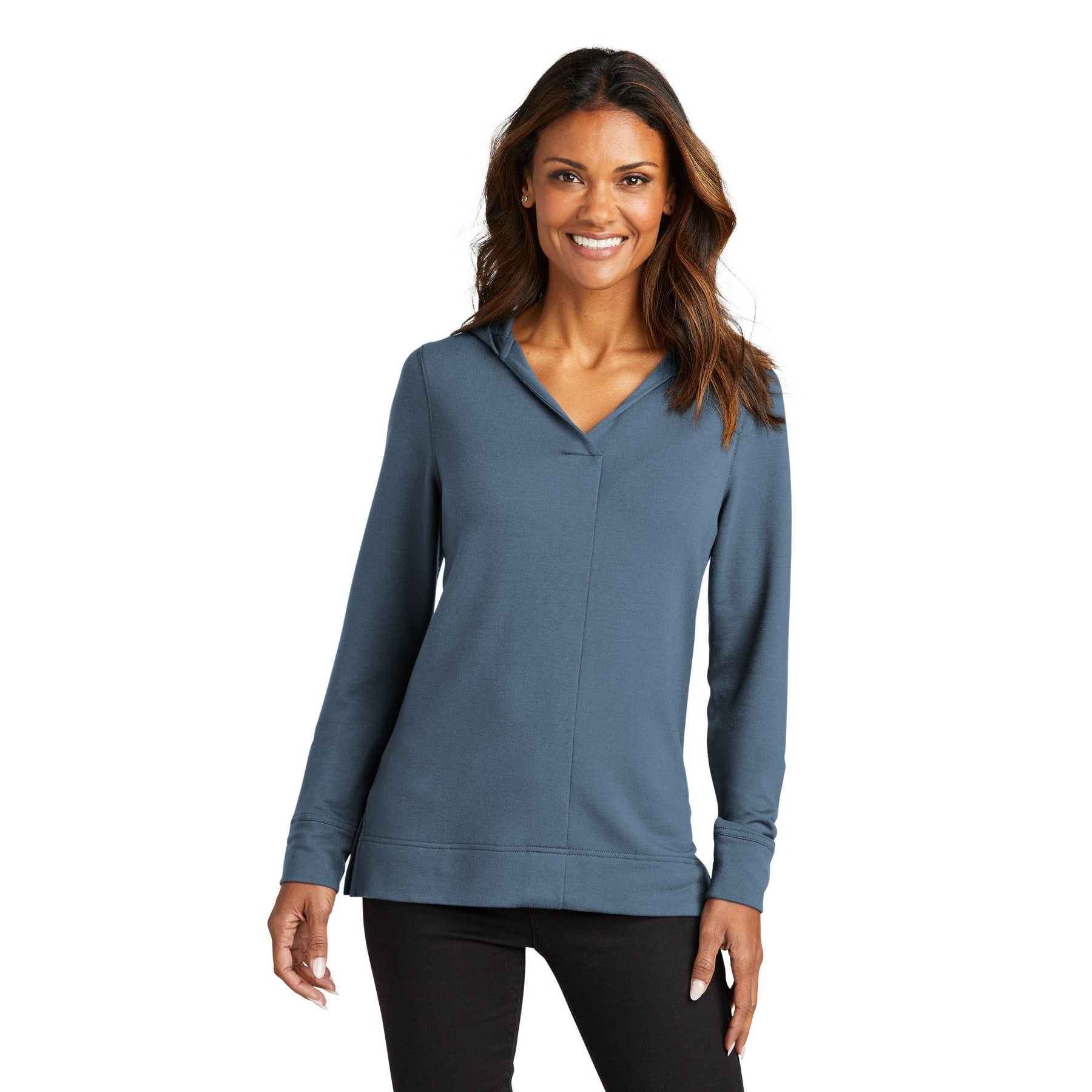 Port Authority-Port Authority® Women's Microterry Pullover Hoodie LK826-MedTech-3